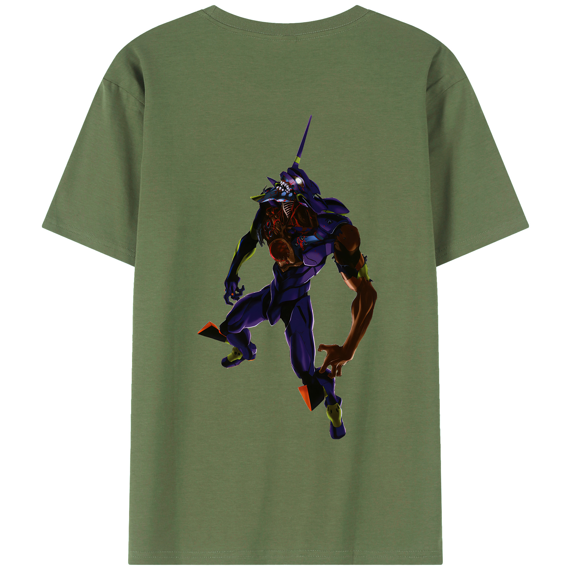 （画像用） EVA 新世紀エヴァンゲリオン 綿100％ メンズ半袖Tシャツ（バックプリント） 通気性